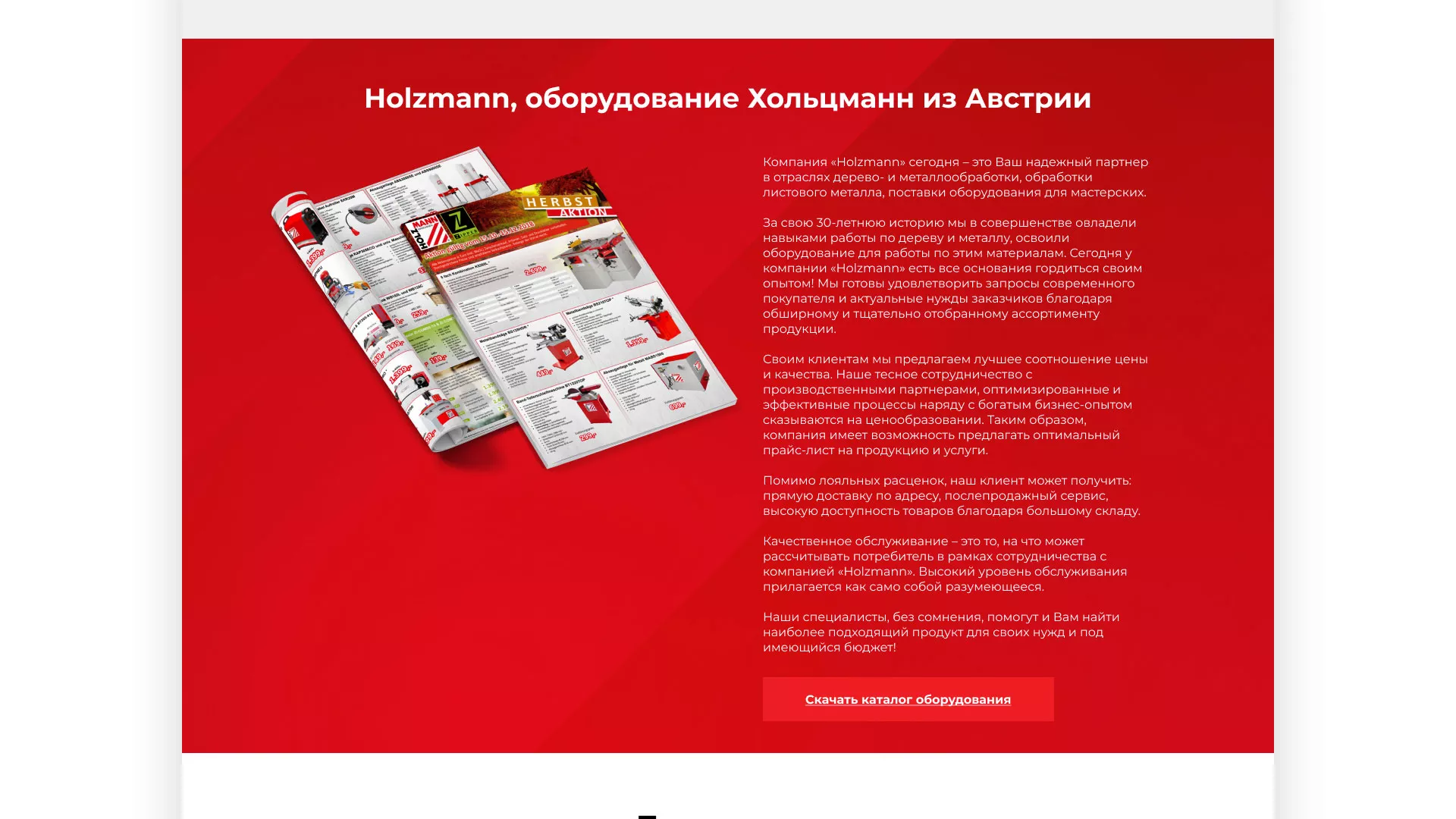 Создание сайта компании «HOLZMANN Maschinen GmbH» в Медвежьегорске