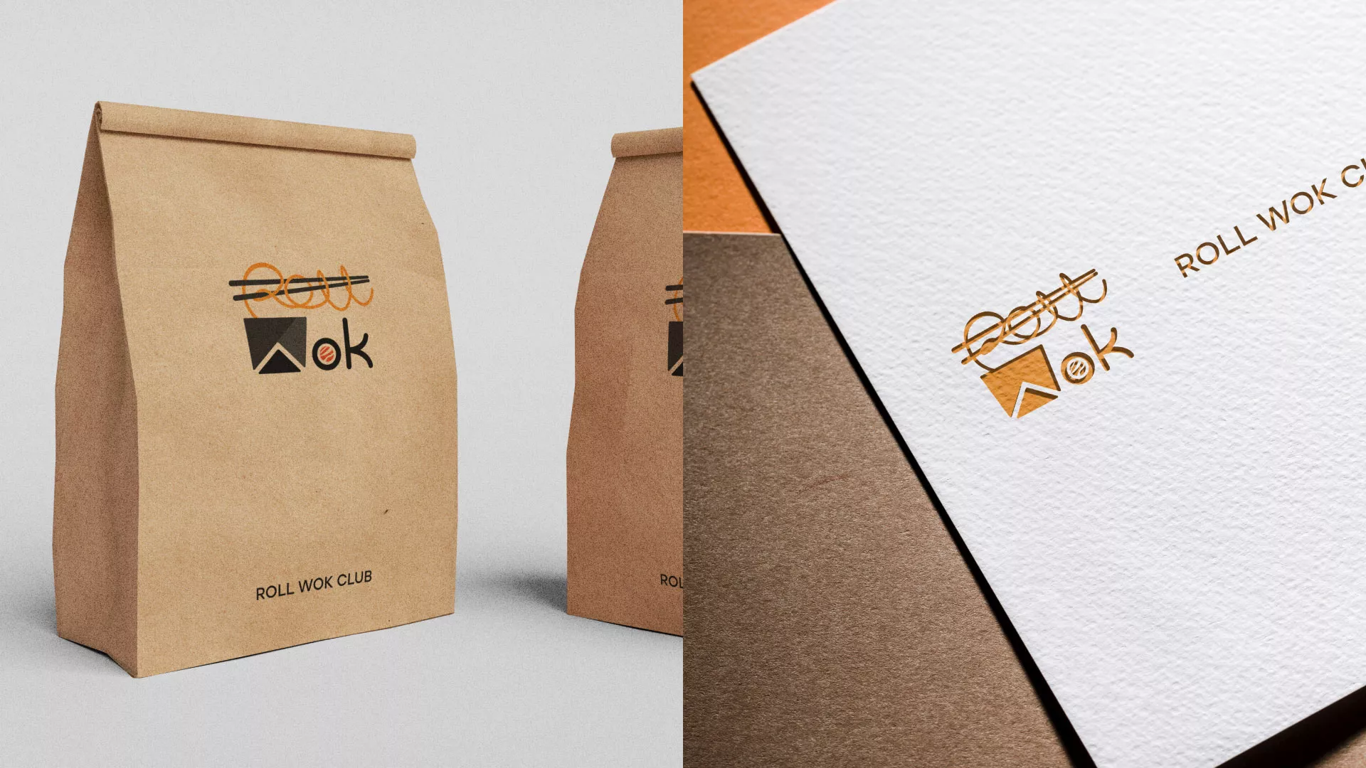 Разработка логотипа суши-бара «Roll Wok Club» в Медвежьегорске